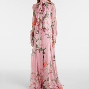 Lilith bow-detail floral chiffon maxi dress